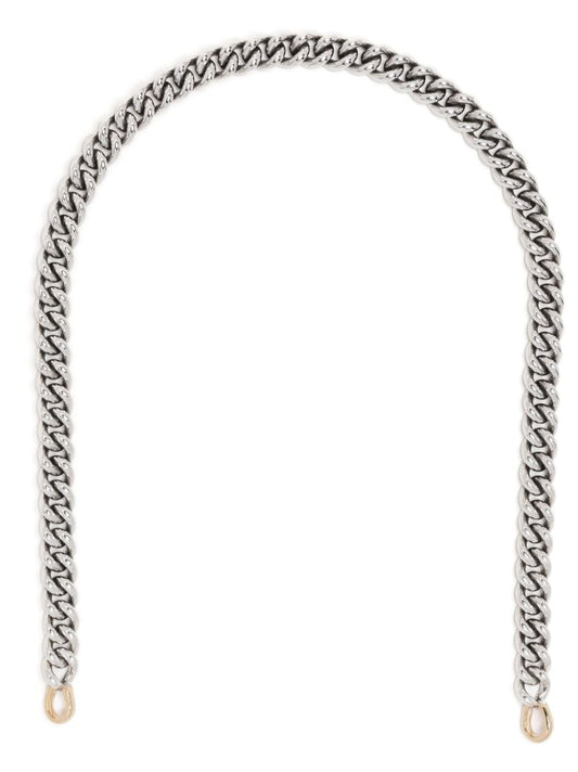 Sterling Silver and 14k Yellow Gold Minimega Curb Chain Necklace