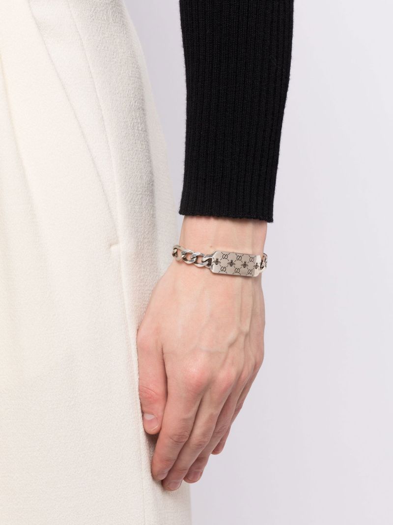 Sterling Silver Gg Bee Chunky Chain Bracelet