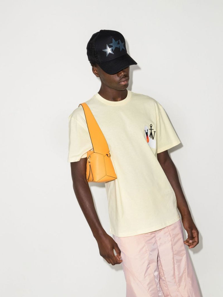 Yellow Swan Embroidered Logo Cotton T-shirt