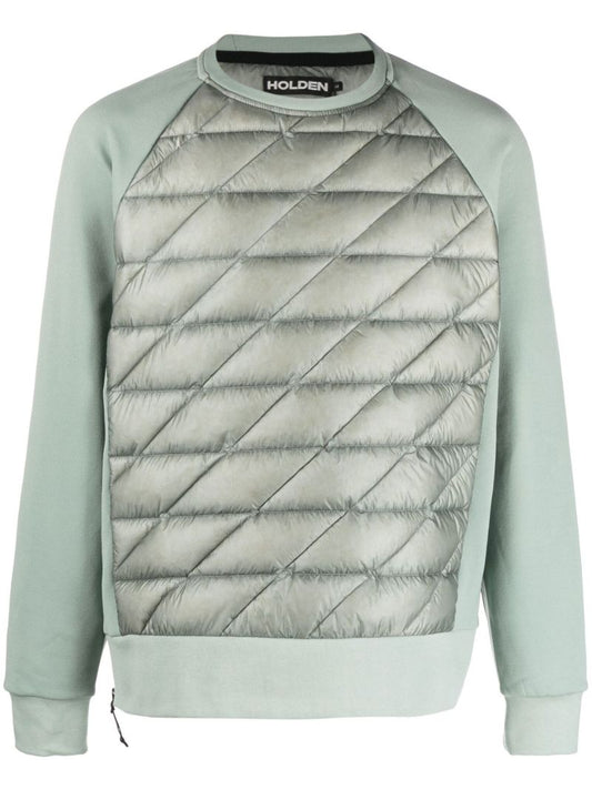 Green Padded Down Sweatshirt