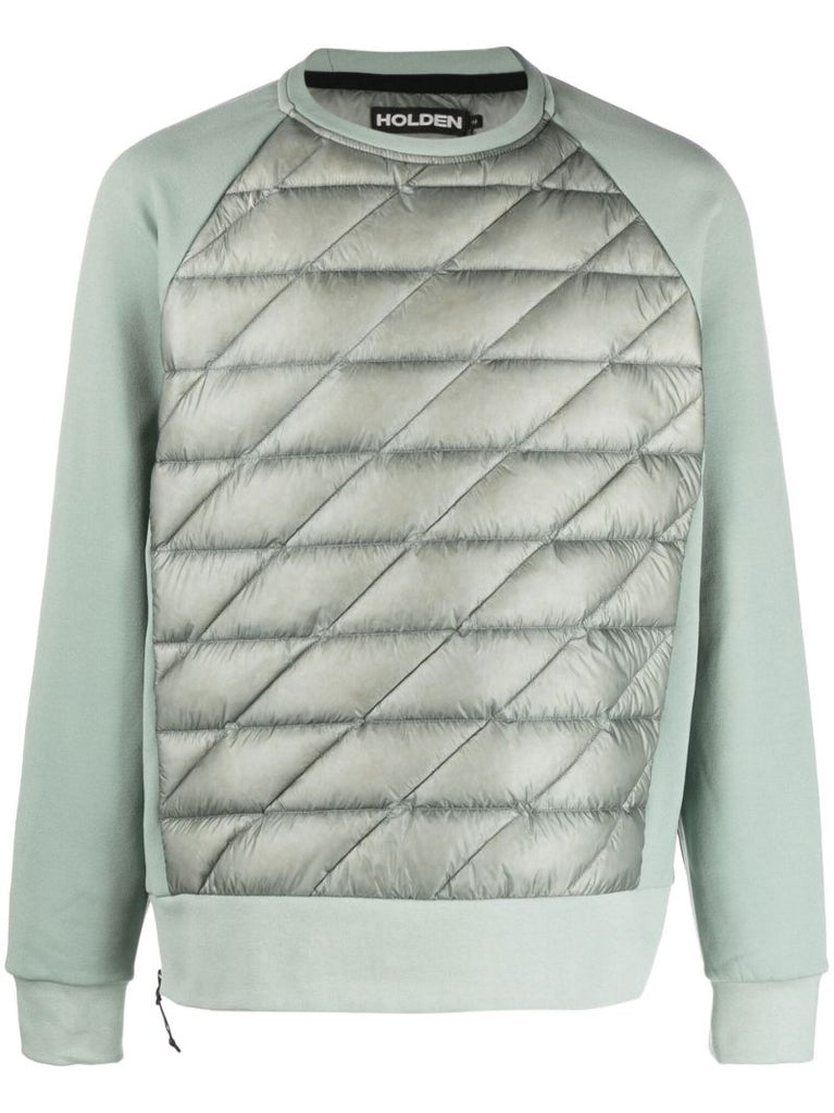 Green Padded Down Sweatshirt