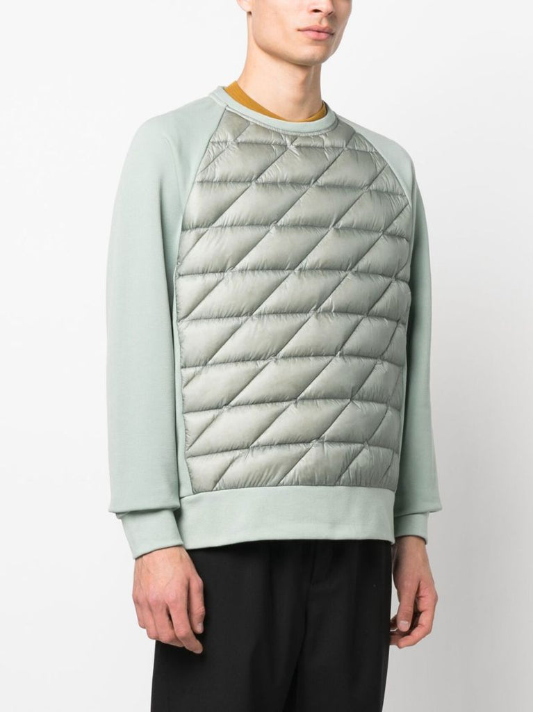 Green Padded Down Sweatshirt