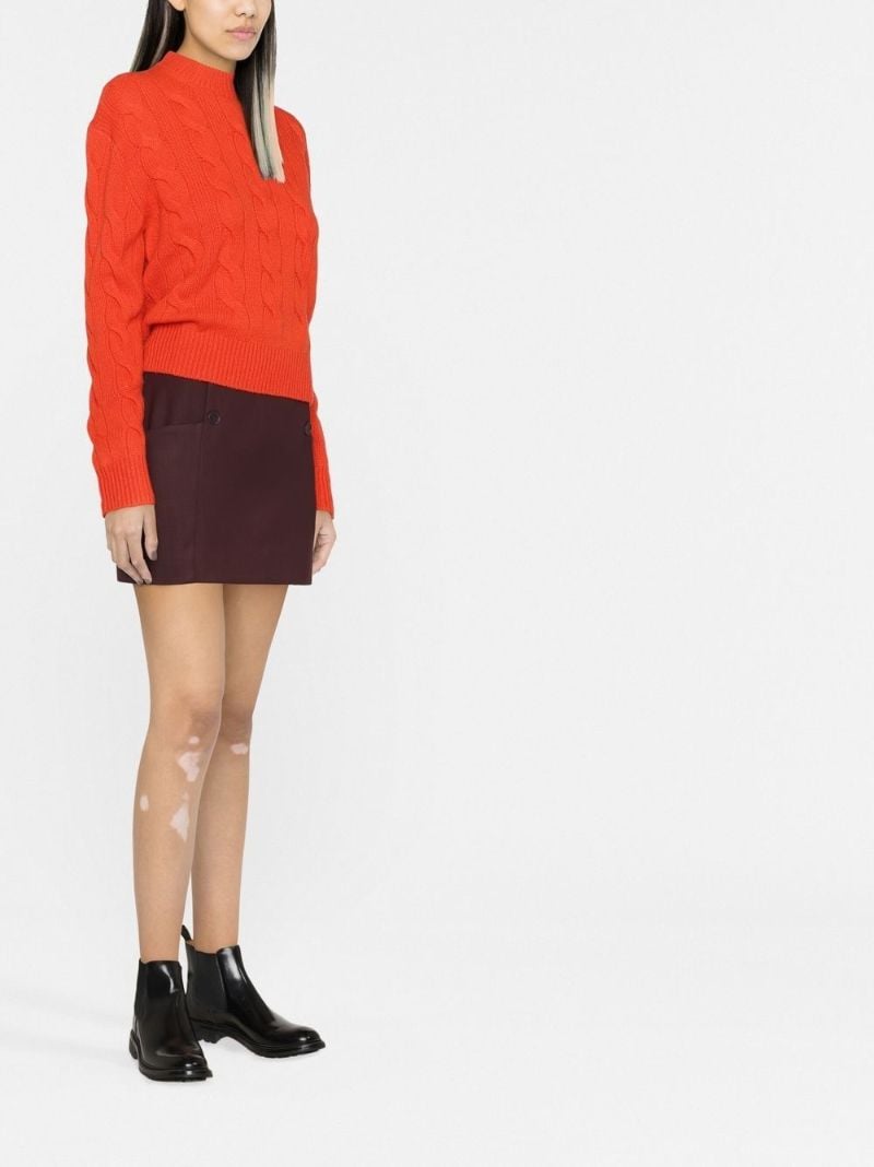 Orange Logo Cable-knit Wool Sweater
