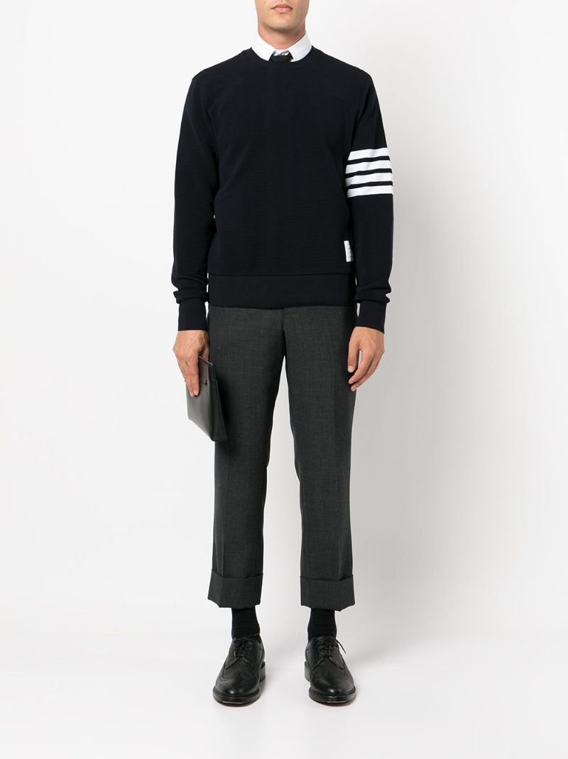 Blue 4-bar Cotton Sweatshirt