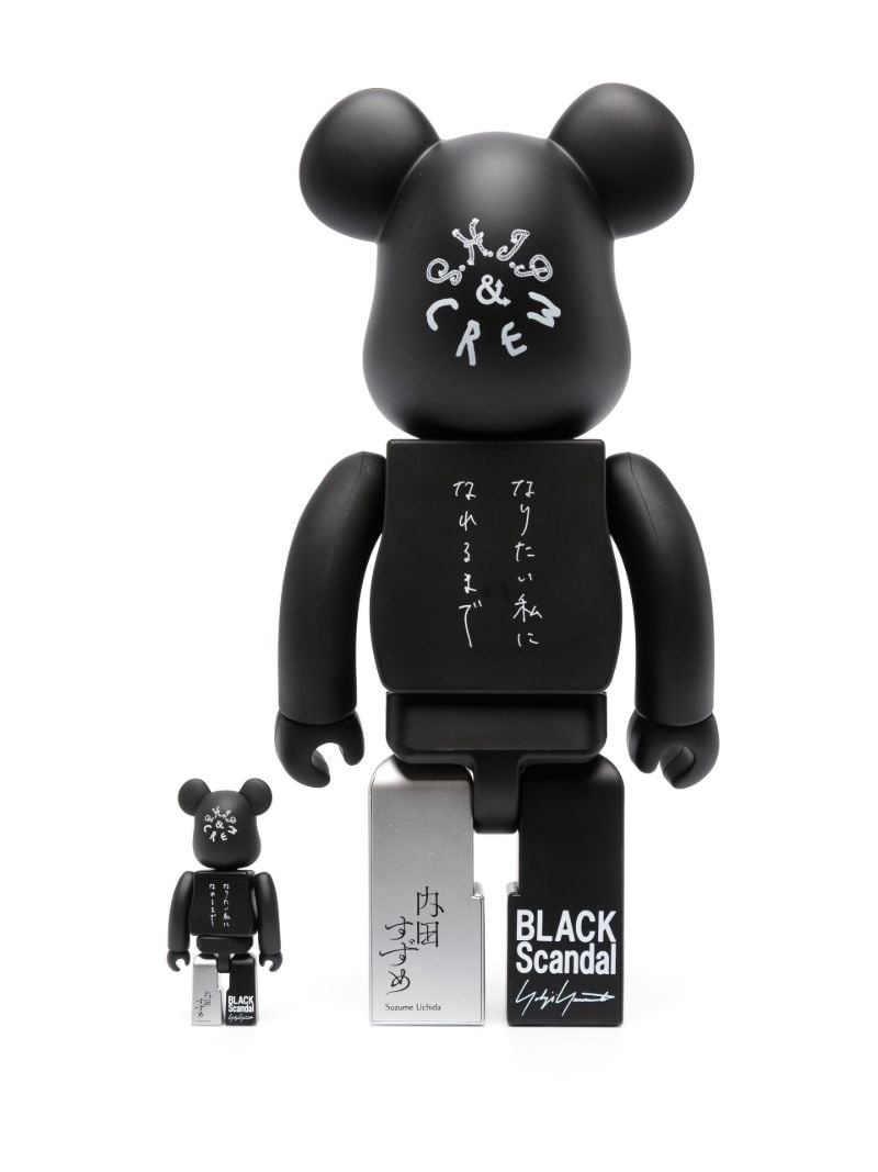 Black Be@rbrick Yohji Yamamoto X Suzume Uchida X S.h.i.p 100% and 400% Set