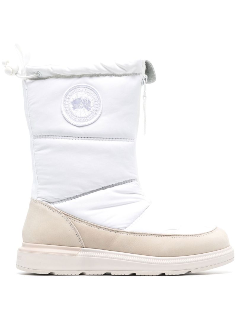 White Cypress Fold Over Quilted Boots