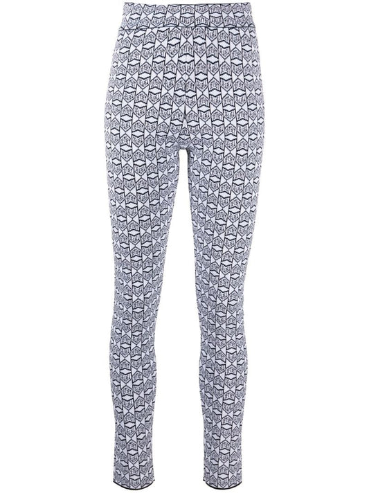 White and Black Logo Base Layer Ski Leggings