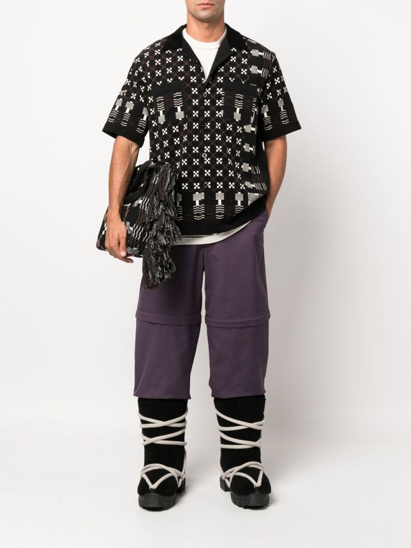 Black Geometric Print Cotton Shirt