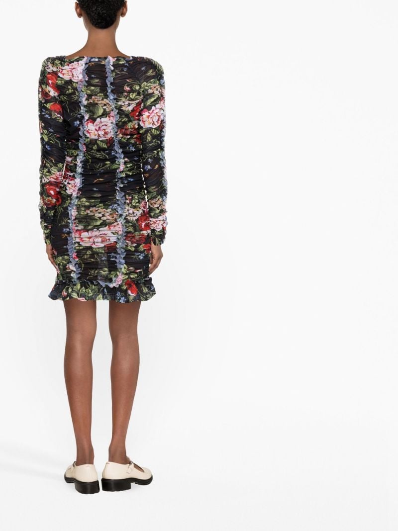 Black Harley Floral Ruched Dress
