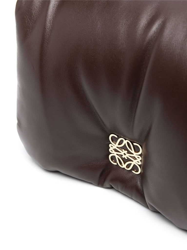 Brown Puffer Goya Leather Shoulder Bag
