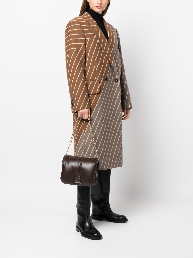Brown Puffer Goya Leather Shoulder Bag