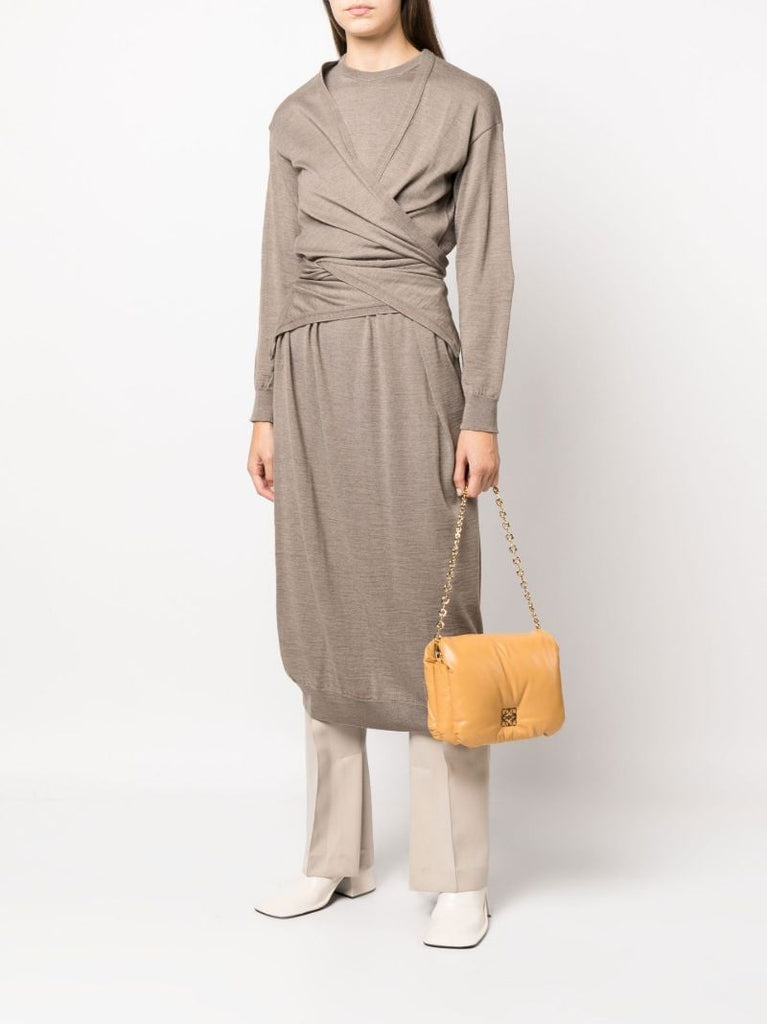 Yellow Goya Puffer Leather Shoulder Bag