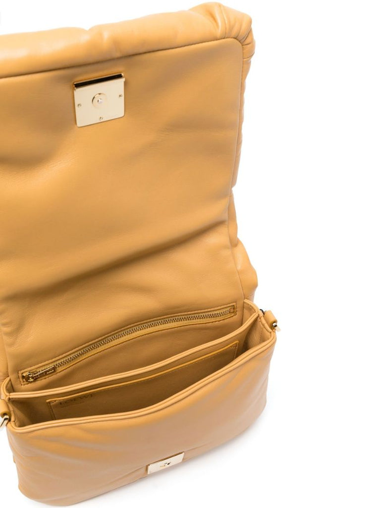 Yellow Goya Puffer Leather Shoulder Bag