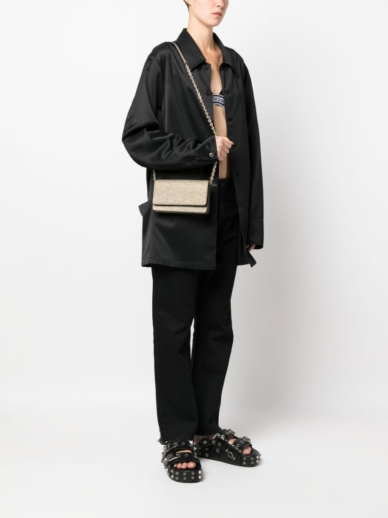 Brown Four Stitch Herringbone-print Shoulder Bag