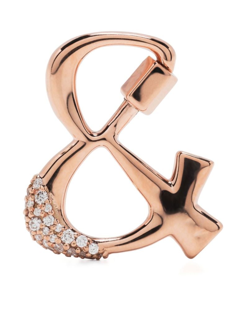 14k Rose Gold Ampersand Diamond Lock Charm