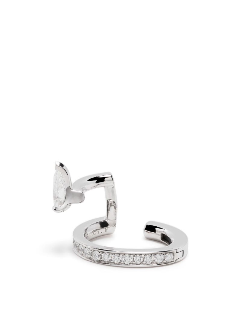 18k White Gold Serti Sur Vide Diamond Single Ear Cuff