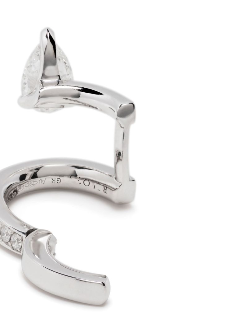 18k White Gold Serti Sur Vide Diamond Single Ear Cuff
