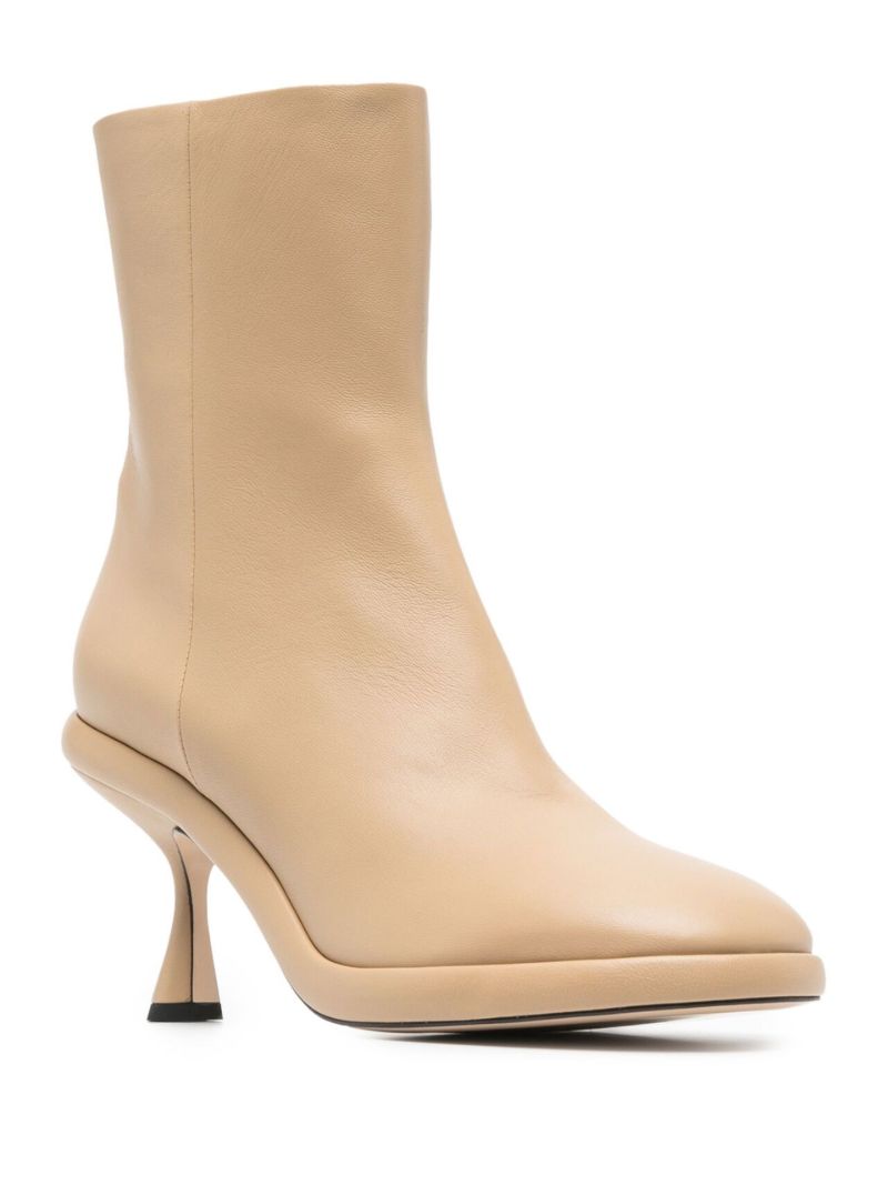 Neutral June 75 Leather Ankle Boots