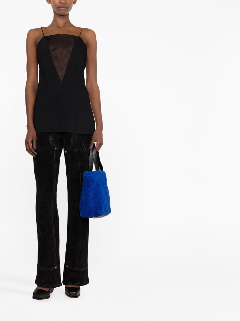 Black Sheer Silk Camisole Top