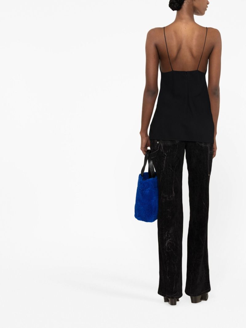 Black Sheer Silk Camisole Top