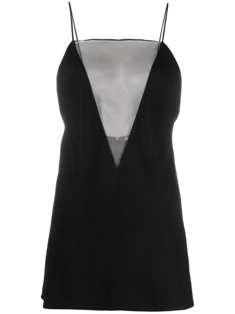 Black Sheer Silk Camisole Top