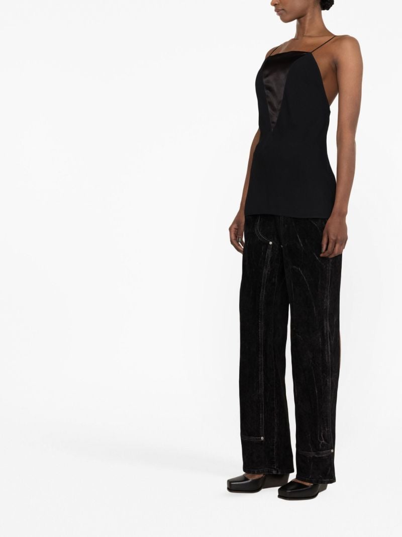 Black Sheer Silk Camisole Top