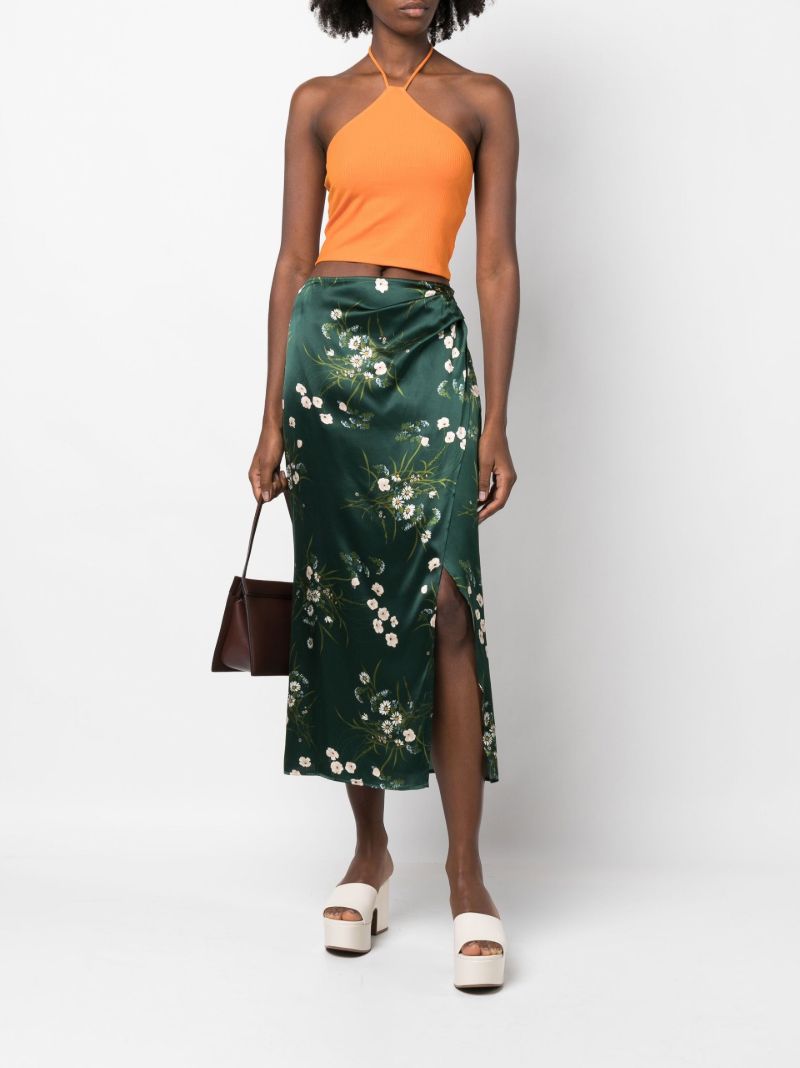 Orange Aversa Halterneck Crop Top