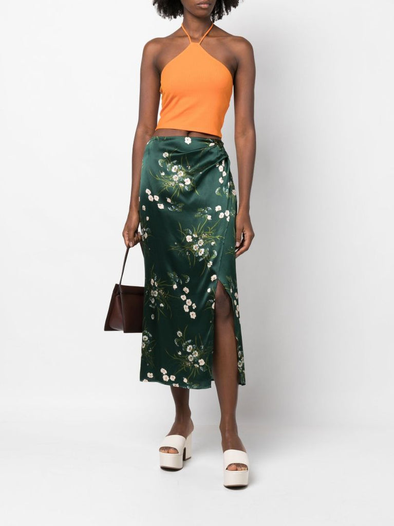 Orange Aversa Halterneck Crop Top