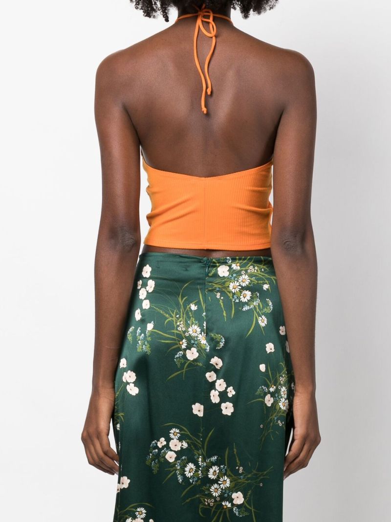 Orange Aversa Halterneck Crop Top