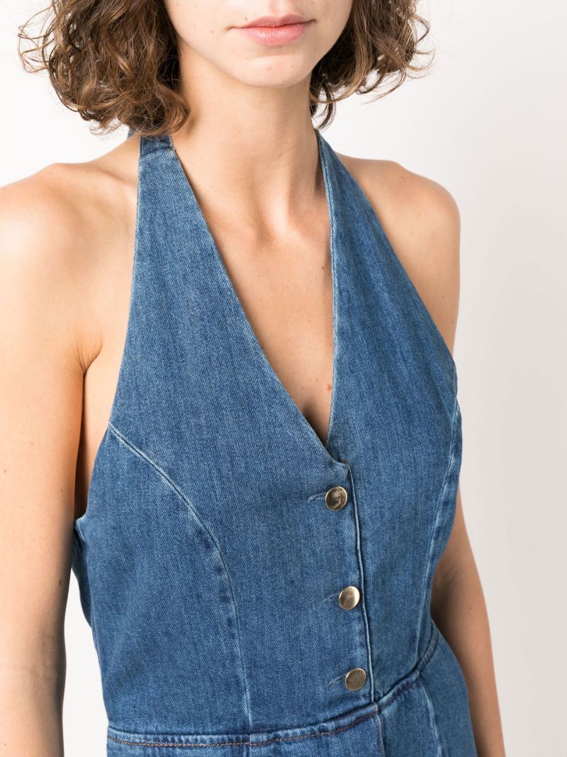 Blue Pamela Halterneck Denim Mini Dress