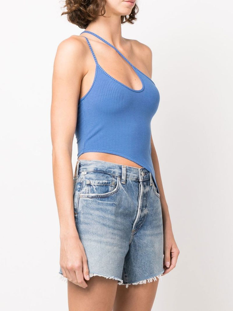 Blue Oceane One-shoulder Top