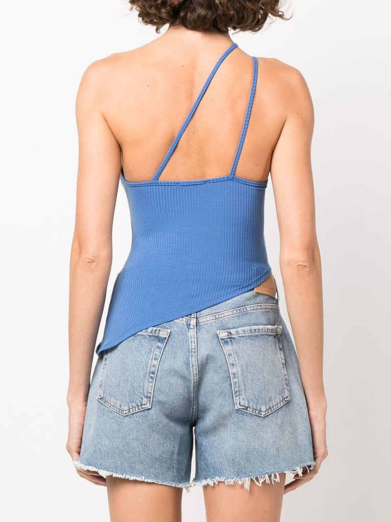Blue Oceane One-shoulder Top