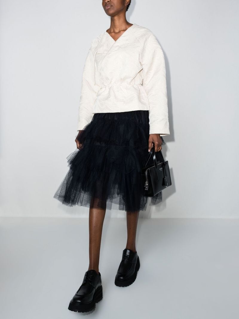 Black High Waist Tiered Tulle Skirt