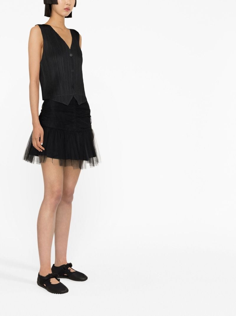Black Clio Ruffled Mini Skirt