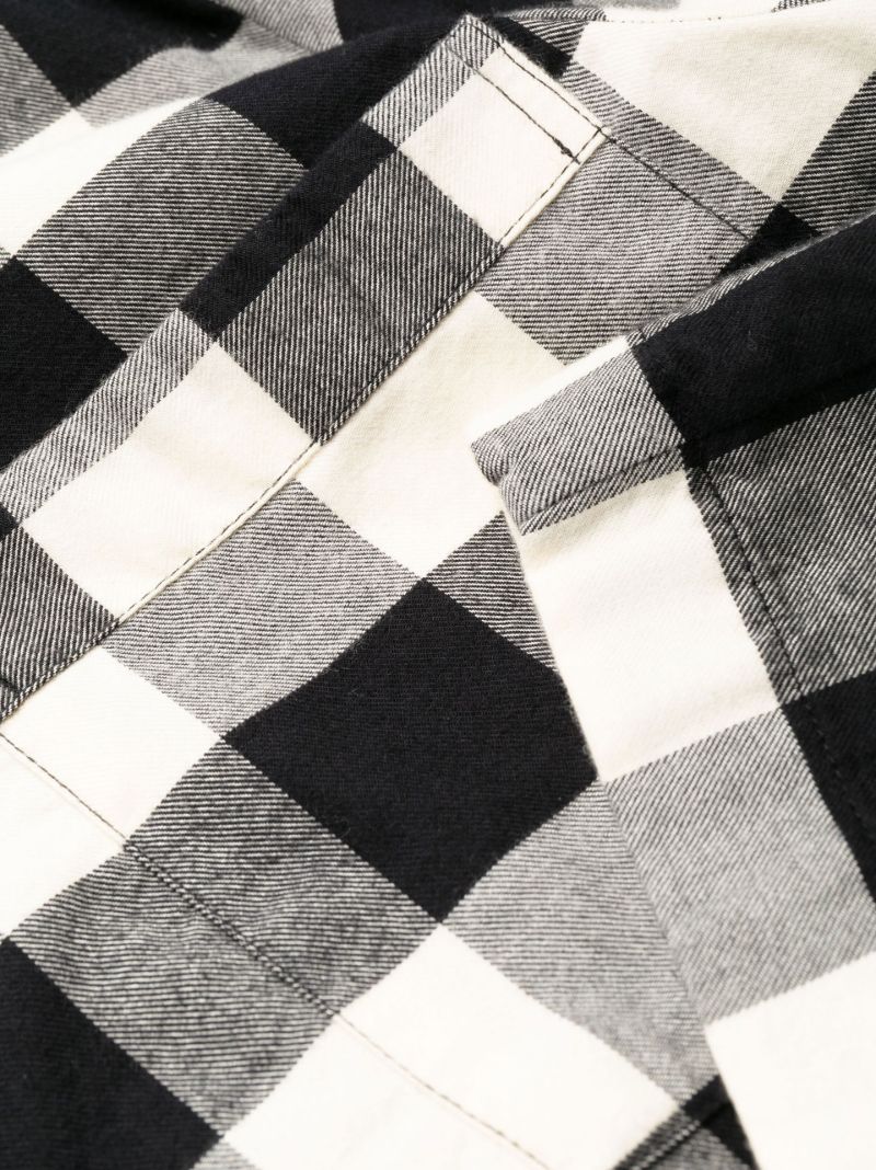 Black Gingham Print Organic Cotton Pyjama Shirt