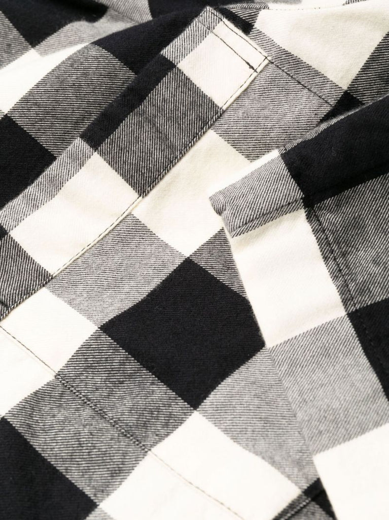 Black Gingham Print Organic Cotton Pyjama Shirt