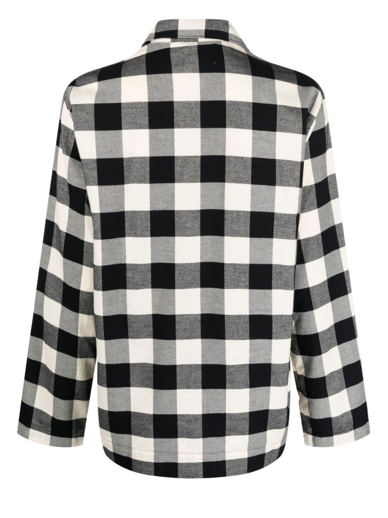 Black Gingham Print Organic Cotton Pyjama Shirt