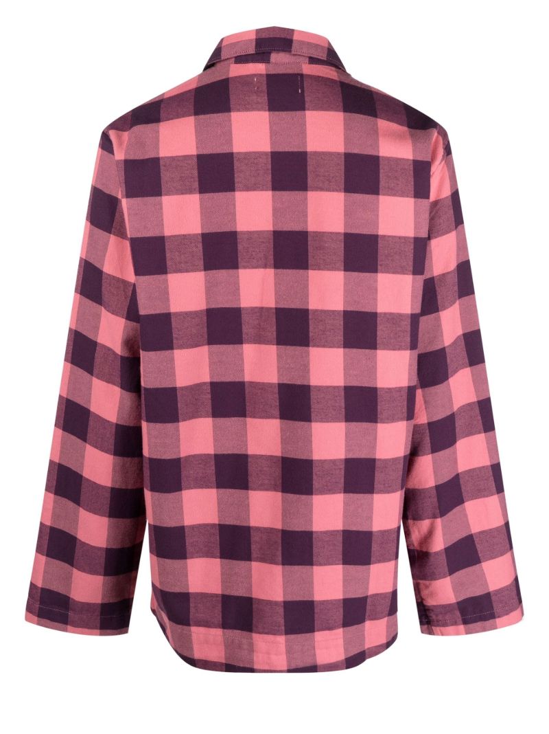 Pink Gingham Print Pyjama Shirt