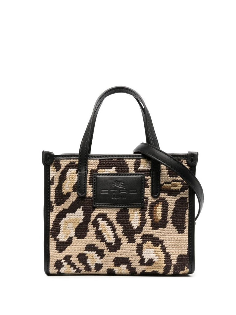 Neutral Cheetah Print Mini Tote Bag