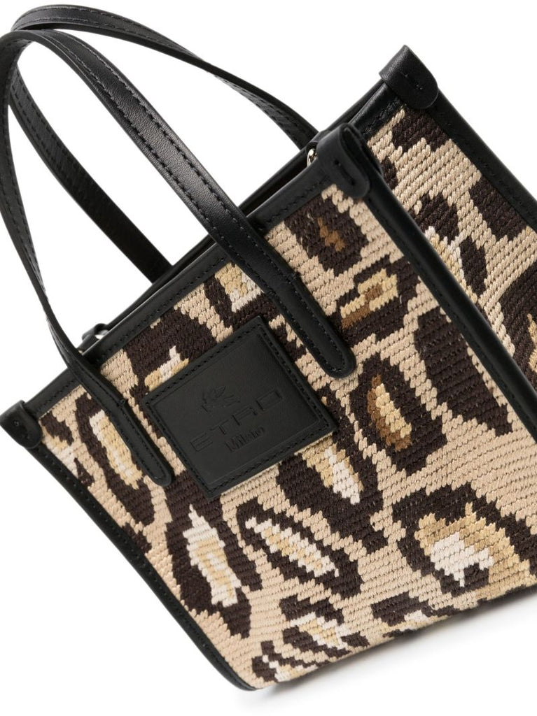 Neutral Cheetah Print Mini Tote Bag