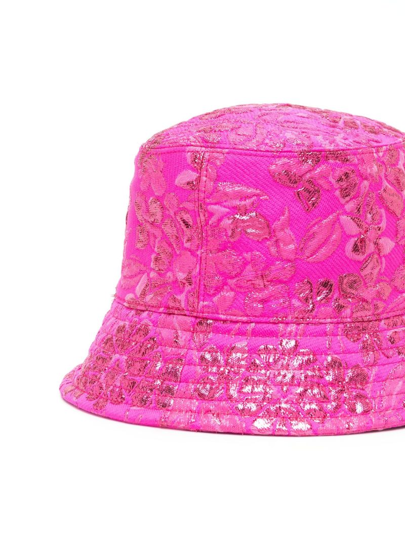 Pink Floral Jacquard Bucket Hat