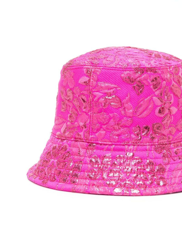 Pink Floral Jacquard Bucket Hat