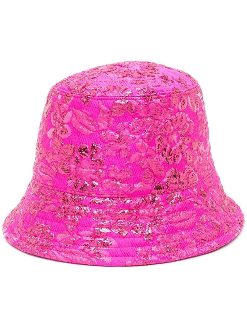 Pink Floral Jacquard Bucket Hat