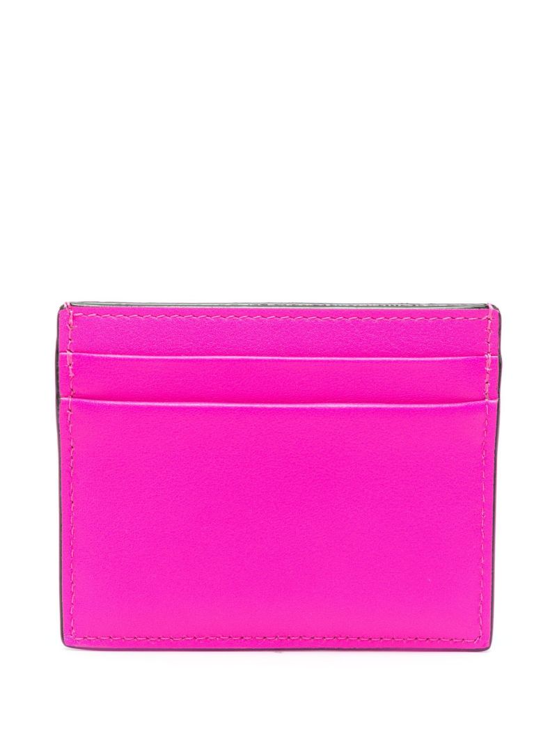 Pink Vlogo Leather Card Holder