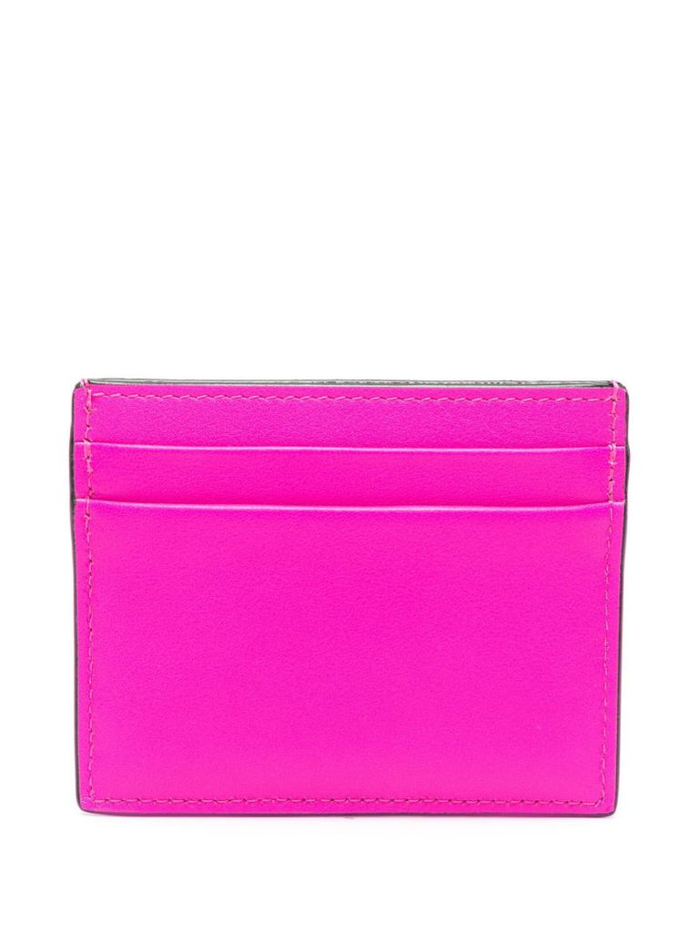 Pink Vlogo Leather Card Holder