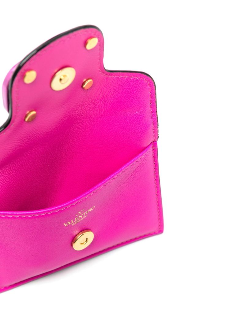 Pink Vlogo Leather Card Holder