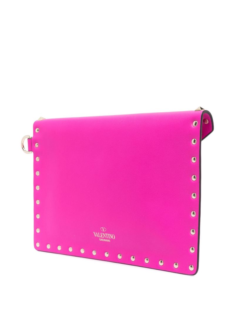 Pink Rockstud Leather Pouch