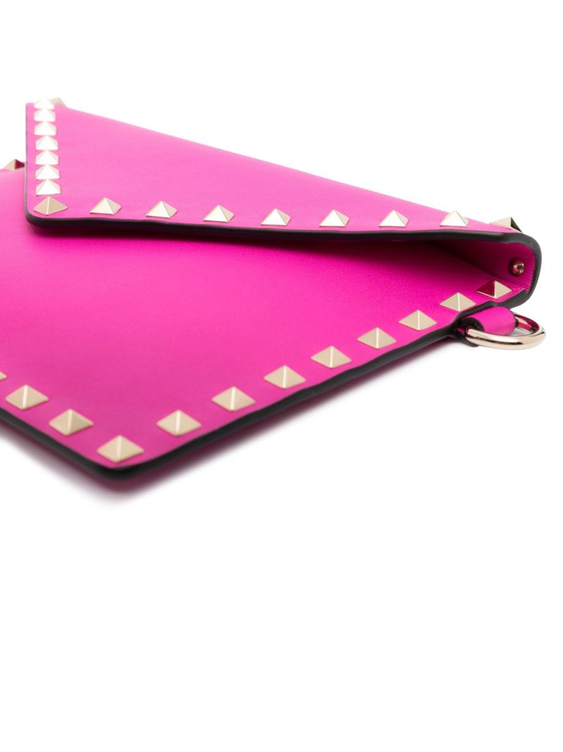 Pink Rockstud Leather Pouch