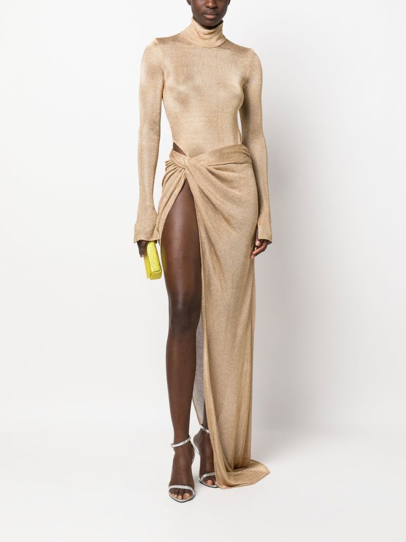 Gold Mesh Maxi Skirt