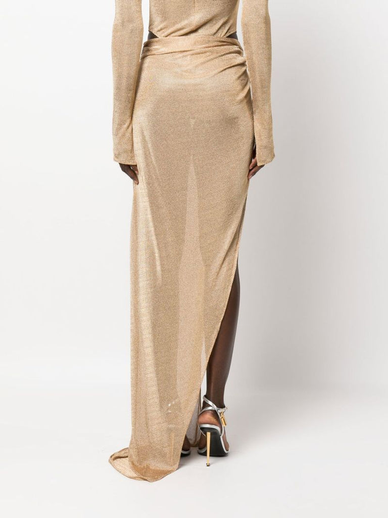 Gold Mesh Maxi Skirt